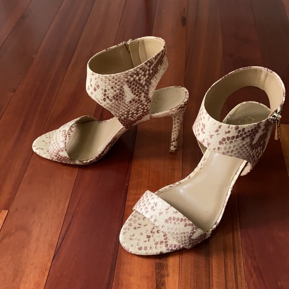 Ann Taylor Faux Python Ankle Wrap Heels 9.5 - Picture 3 of 10